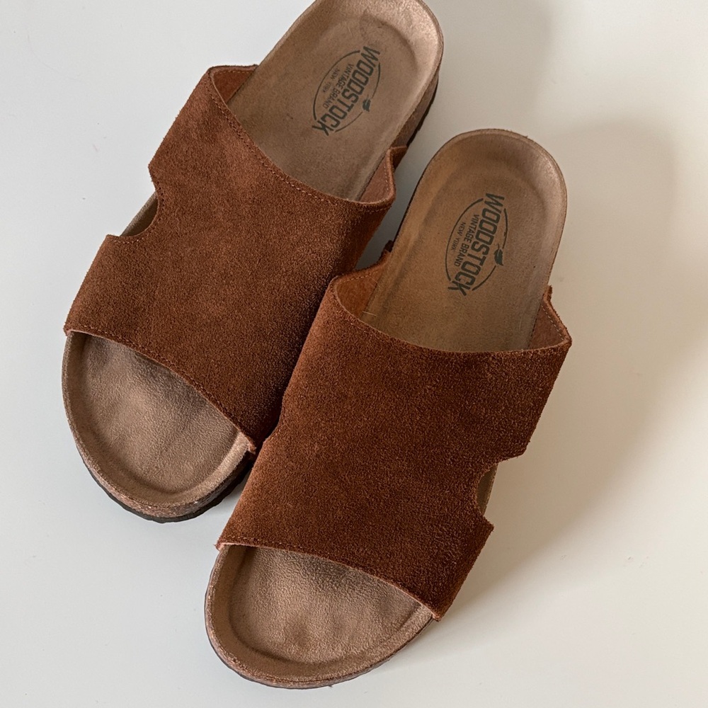 Woodstock Suede Slide Sandal in Brown Men’s 7 Women’s 9 Nearly New